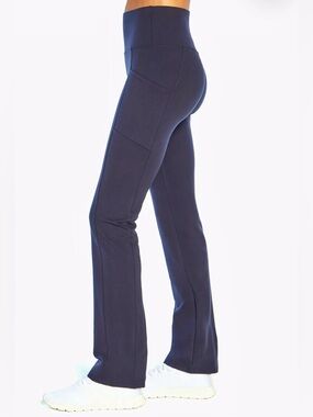 High Waist Tummy Control Leggings Small Gray Compression Yoga Pants w/ Pockets